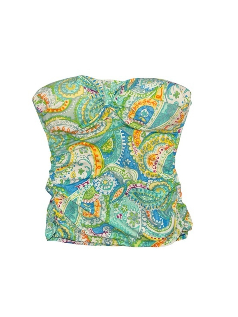 Ralph Lauren Multicolored Paisley Strapless Bikini Top Size 10 Swimwear Resort
